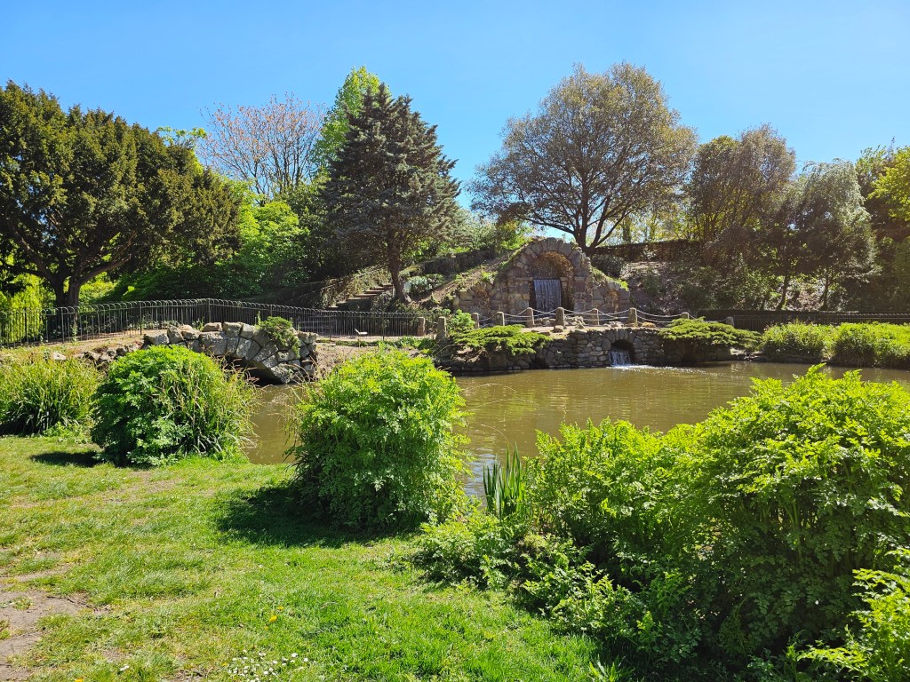 Waterfalls in the gardens of Chiswick House, London