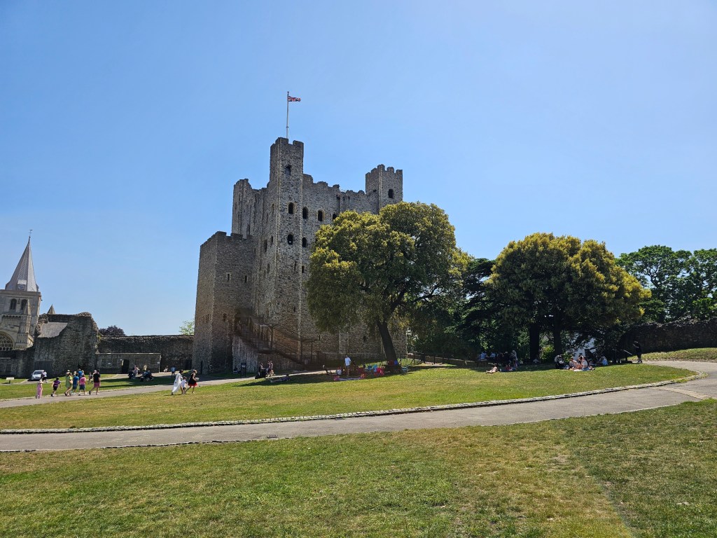 Rochester Castle, seen from the castle grounds