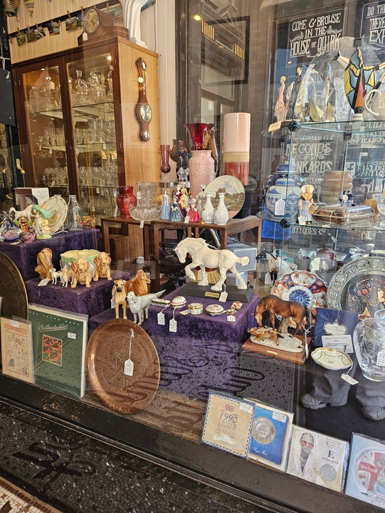 A display of an antique shop in Rochester, England