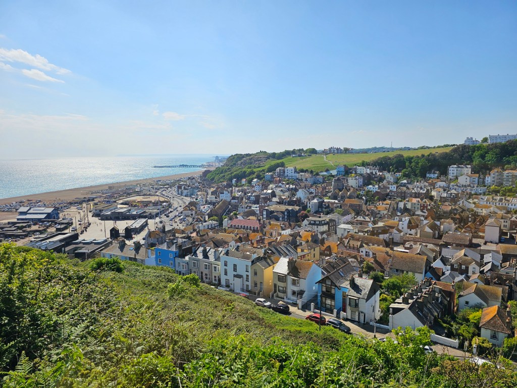 The view of Hastings from the top of the East Cliff