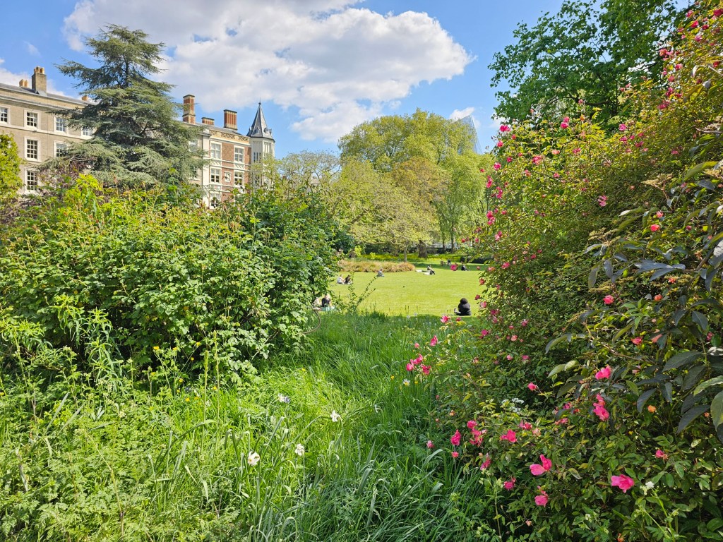A secluded garden in central London, near the north bank of the Thames