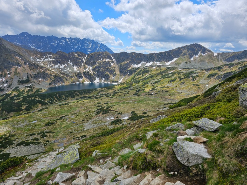A view of a lake from the trail to the top of Kozi Wierch