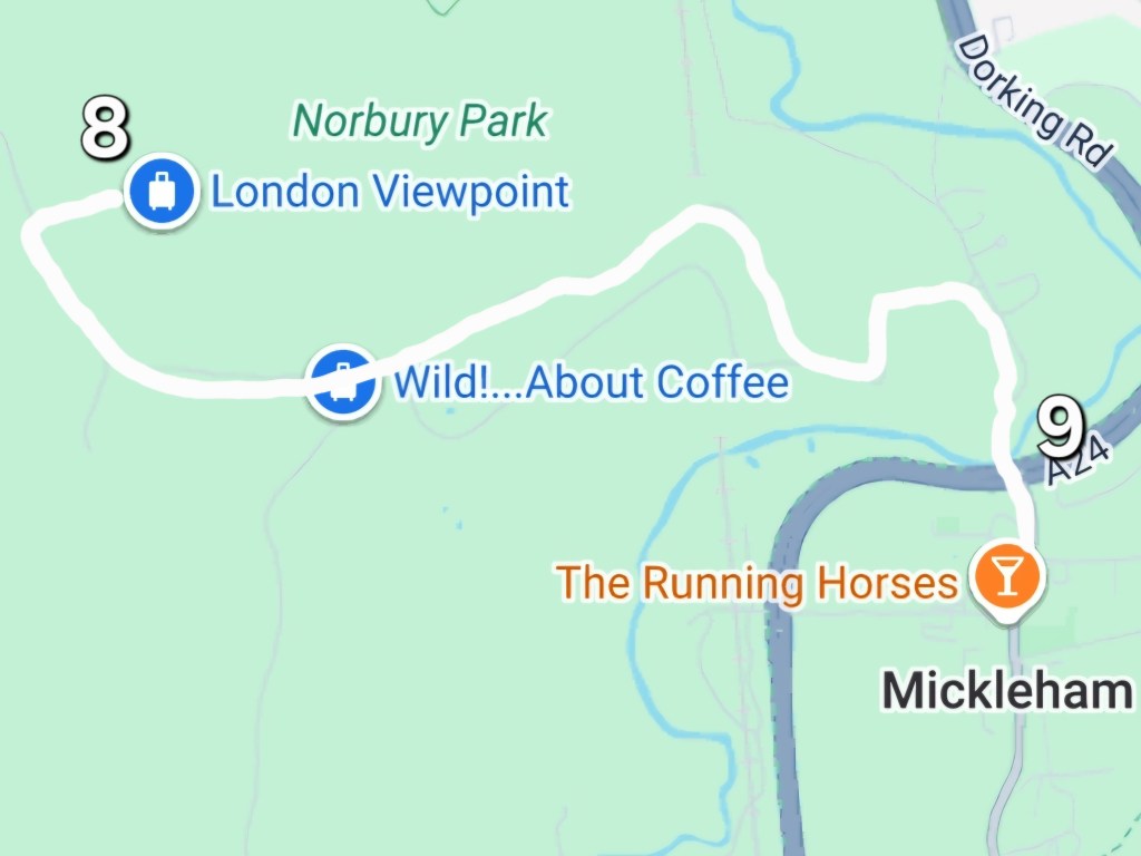 Map of the extended Box Hill hike - part 8