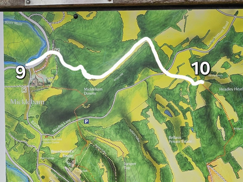 Map of the extended Box Hill hike - part 9