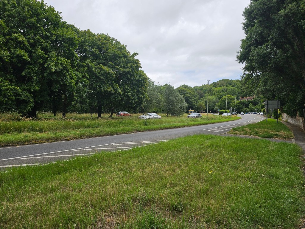 A busy road that had to be crossed during the extended Box Hill hike