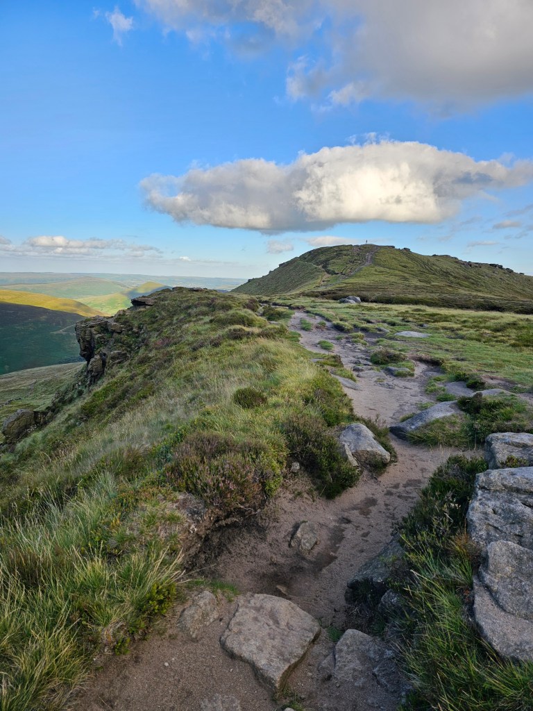 The tops of the hills near Kinder Scout and Grindslow Knoll in Peak District