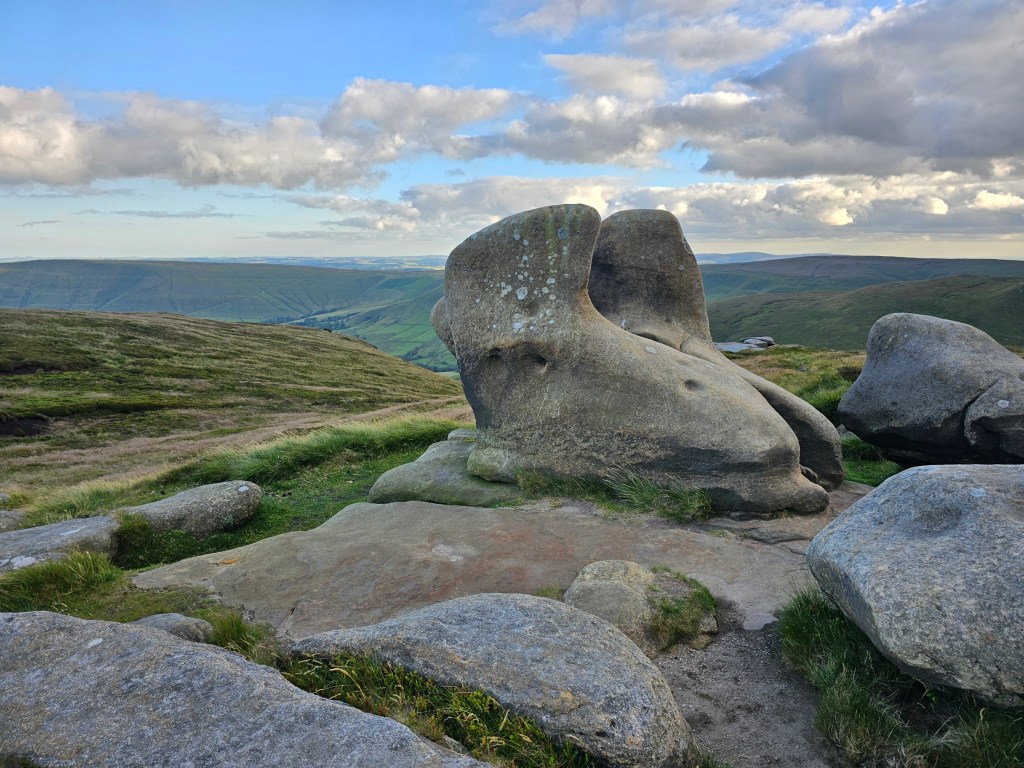 Woolpacks rock formations near Grindslow Knoll in Edale, Peak District