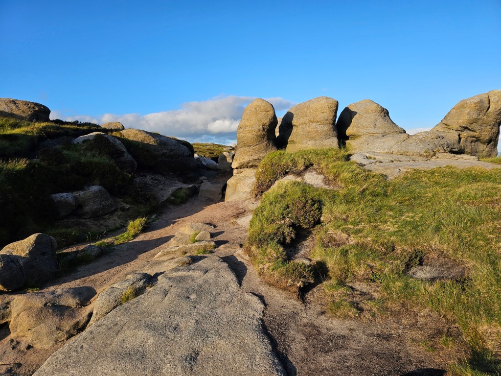 Woolpacks rock formations near Grindslow Knoll in Edale, Peak District