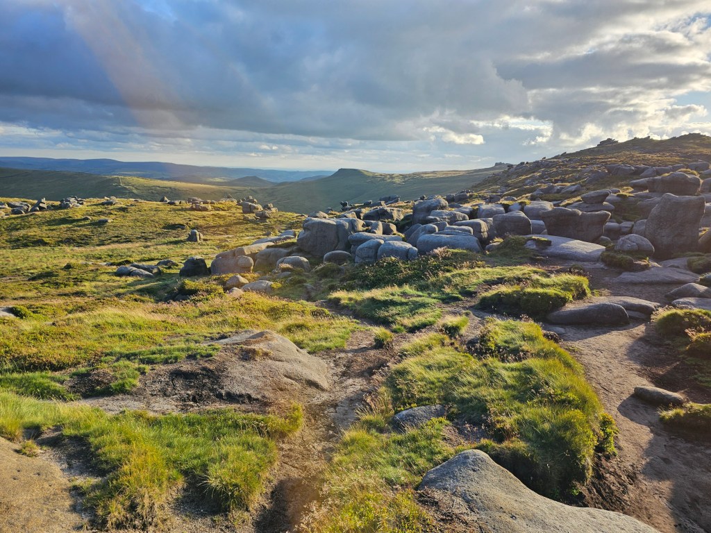 Woolpacks rock formations near Grindslow Knoll in Edale, Peak District