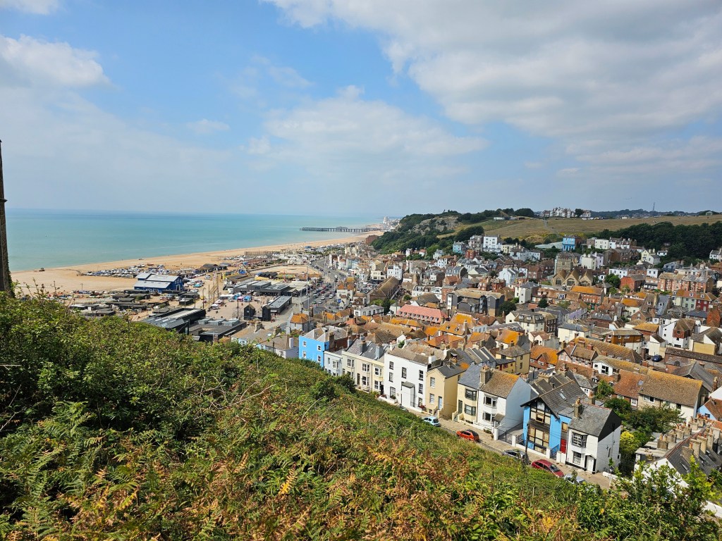 View of Hastings centre from the east cliff