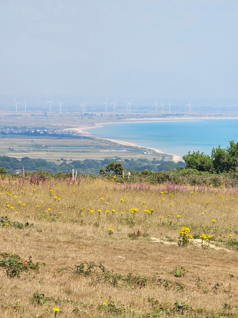 Rye Harbour seen from Fairlights, zoomed in