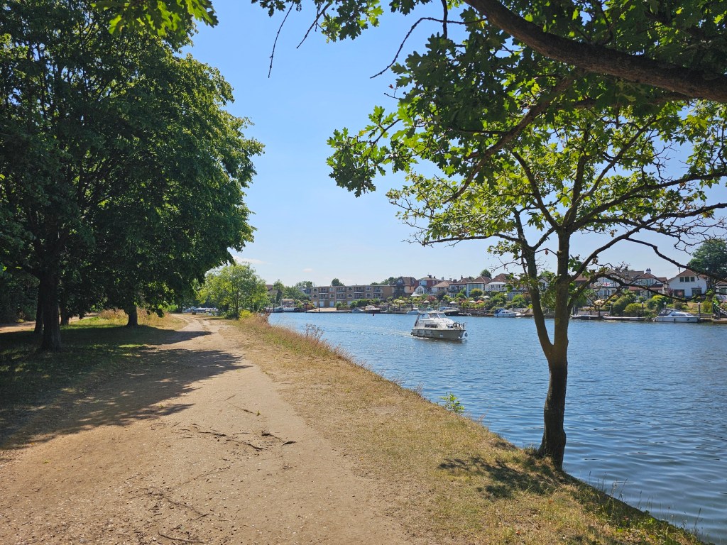 Thames Path along the river in West London
