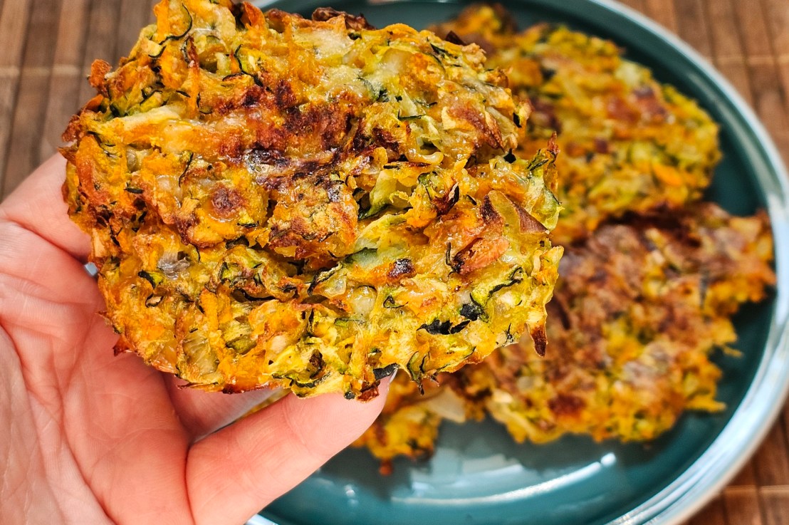 Courgette And Carrot Baked Fritters – High Protein, Low Fat, Volume Eating