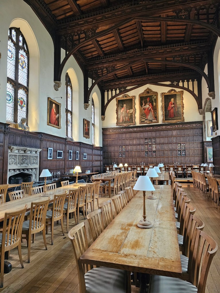 Dining hall inside Magdalen College, Oxford