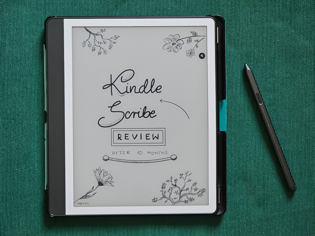 Kindle Scribe with written text and drawings