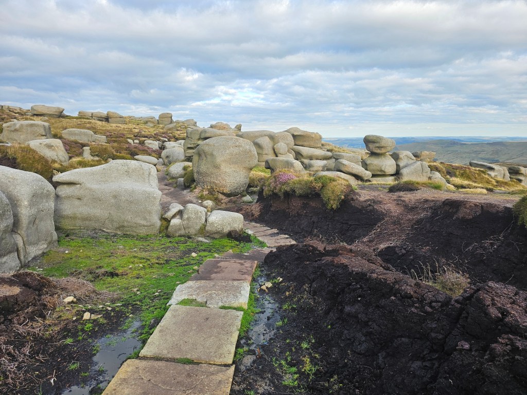 Woolpacks rock formations between Grindslow Knoll and Kinder Scout