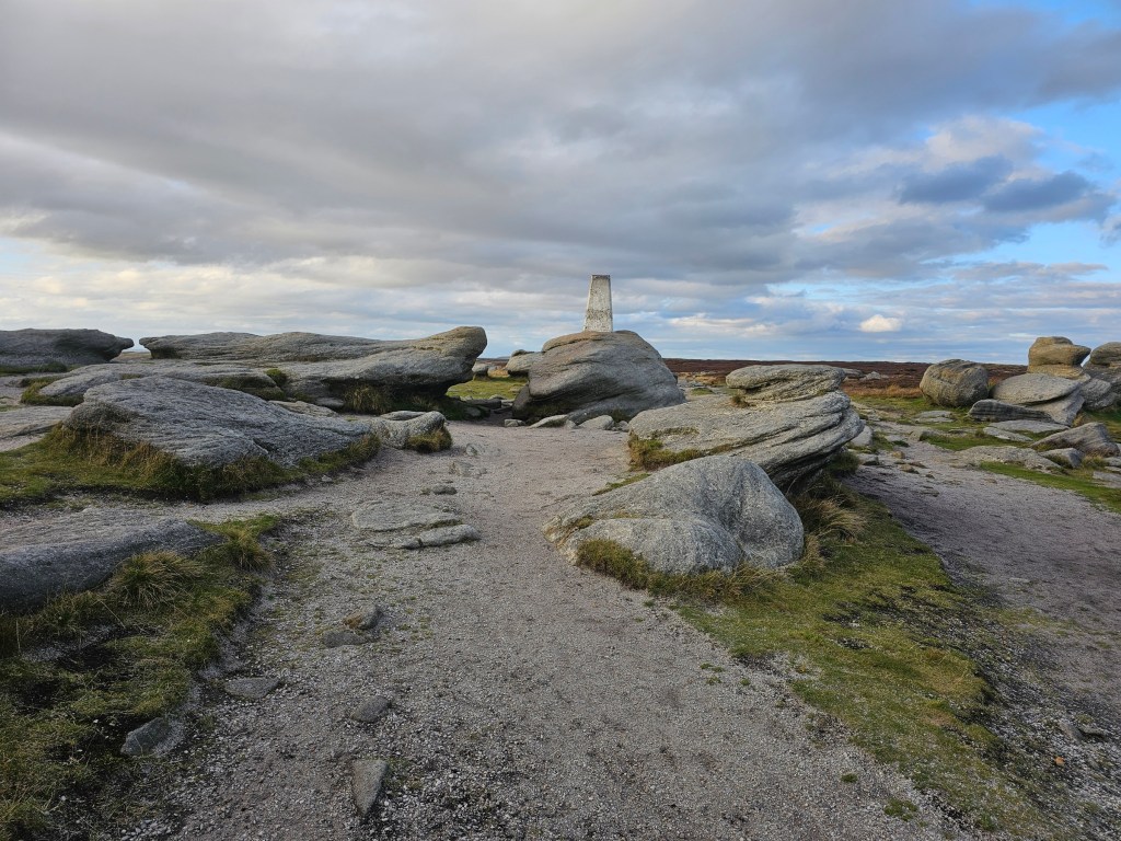 Trig point on top of Kinder Scout